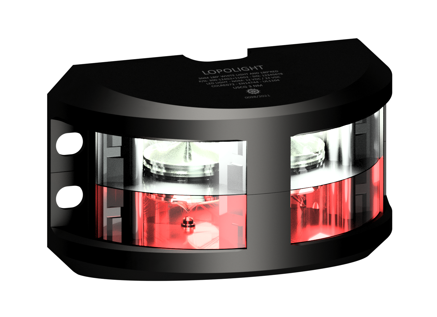 3nm 180° White & Red, Black anodized 3nm 180° White & Red, Black anodized